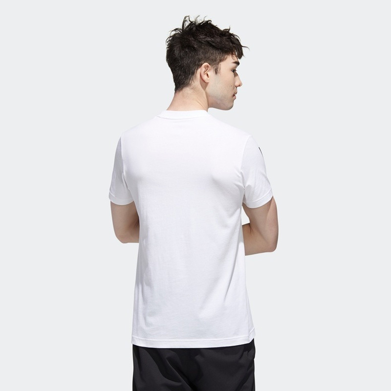 阿迪达斯短袖男装neo上衣运动服宽松圆领白T恤GP5731