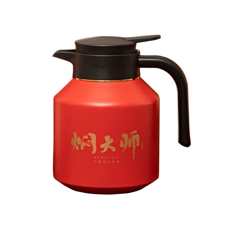 焖大师(MENDASHI) 喜悦套装MT1801户外大容量保温壶泡茶水壶 家用316不锈钢闷泡壶 红色1800ml高清大图
