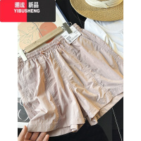 YIBUSHENG试衣间！199+！松紧腰抽绳工装运动薄款短裤吸汗速干休闲裤女E9 S 水粉色