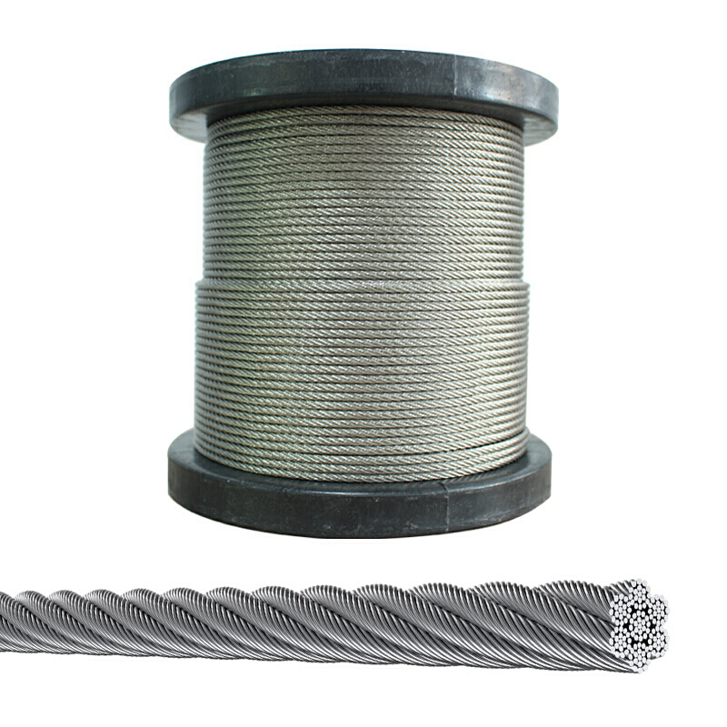 钢丝绳1mm 1.5mm 2mmm 4mm 锁扣粗包胶包塑超细软小钢丝卡扣晾衣绳30 包塑2mm[1卷100米]7*7软高清大图