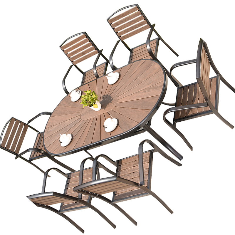 汐户外桌椅一桌六椅套高清大图