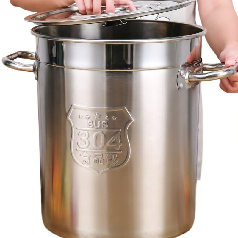 珑伽辛 304特厚不锈钢汤桶 40*40cm/个高清大图