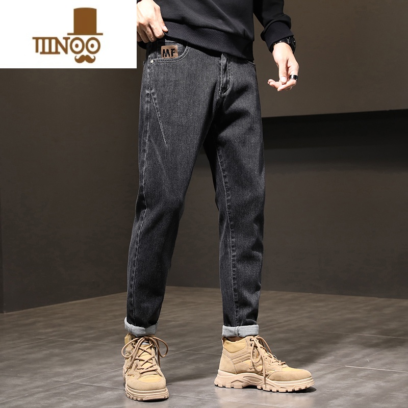 YANXU秋季牛仔裤男士直筒宽松潮牌百搭男装2023新款休闲款长裤子男高清大图