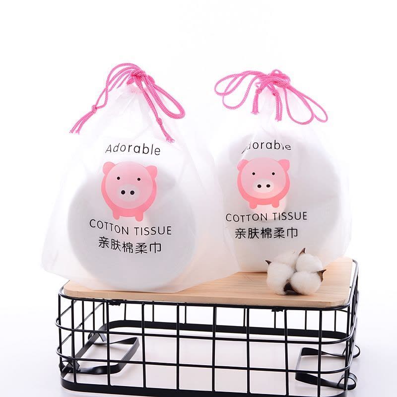 性纯棉洗脸巾 加厚珍珠棉洁面巾 干湿两用美容化妆棉柔巾大卷|两卷[更实惠] 加厚珍珠纹(约80片/卷)图片