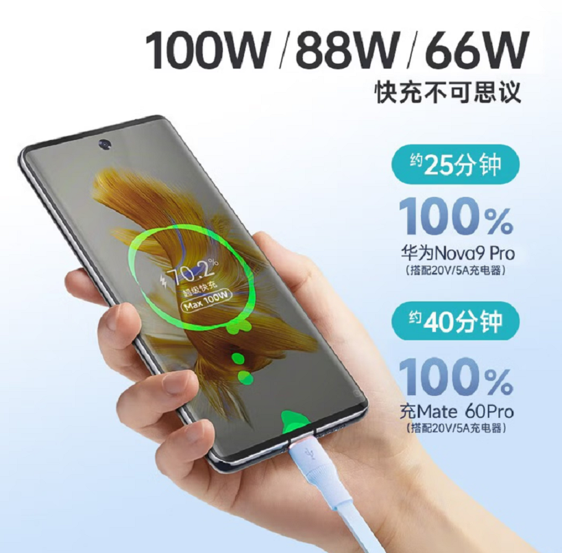 塞尔兰斯(Sayrelances)TM01 蓝色 三合一伸缩数据线 6A快充100W 适用于苹果iPhone/华为安卓T高清大图