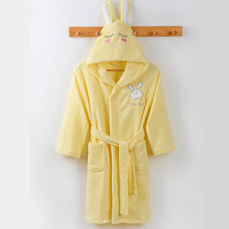 卡通可爱 纯棉儿童浴袍毛巾料男女宝宝带帽游泳洗澡浴衣浴巾报价_参数