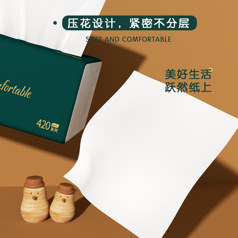 [20包装]织梦原生木浆抽纸5层加厚56抽纸巾实惠装餐巾纸家庭装纸抽卫生纸家用高清大图