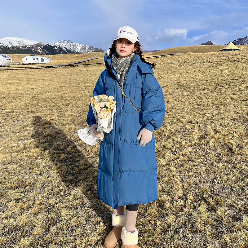 过膝棉衣女装2023年新款潮冬季加厚棉服宽松长款上衣韩版外套高清大图