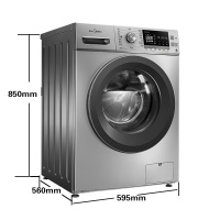 美的（Midea）MG90-1431DS 全自动9公斤KG 变频家用滚筒洗衣机 智能洗 桶自洁 婴儿服羊毛洗认证 银色