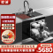 欧诚集成水槽洗碗机 X08旗舰版 12套一体双层 手工304不锈钢水槽带消毒烘干果蔬清洗刷碗机可搭配集成灶