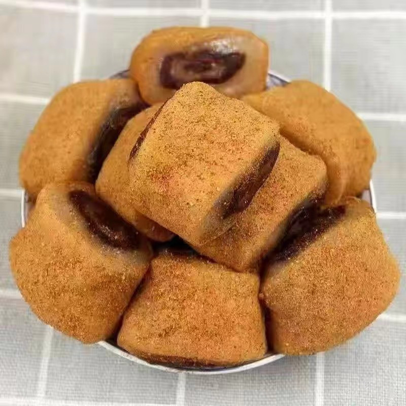 晟吉糯东北正宗驴打滚打糕豆面卷芝麻卷纯手工速食休闲零食450g*4