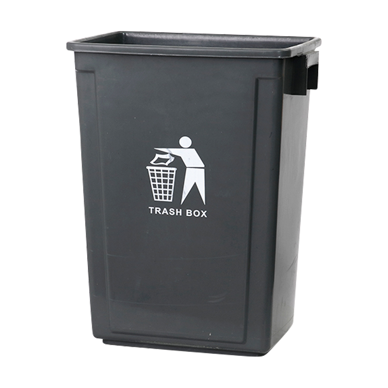 正斌家用垃圾桶大号商用厨房无盖方形大型户外垃圾箱带盖专用大容量 50L-无盖（颜色备注）