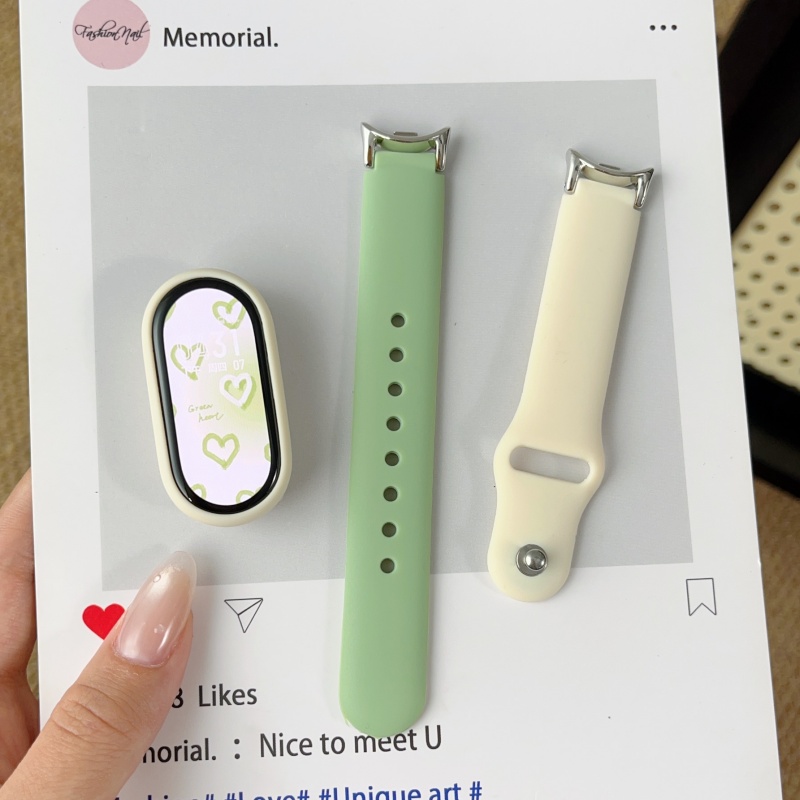 适用于小米手环10表带9/8可爱表带一体式硅胶磁吸系列7/6/5/4/3NFC版腕带独特工字硅胶磁吸通用10代3264高清大图