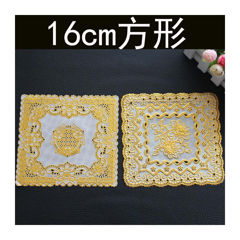 1片装餐垫欧式托盘垫pvc烫金杯垫碗垫烟缸垫隔热垫圆形方形花瓶垫