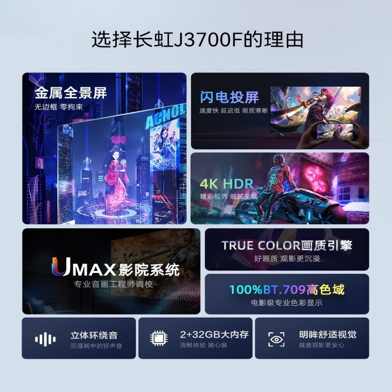 长虹电视75J3700F 75英寸144Hz高刷 内置分舱回音壁 云帆AI大模型2+32GB大内存4K平板液晶电视机黑色高清大图