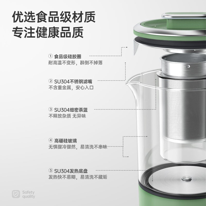 摩飞电器(Morphyrichards)养生壶便携煮茶器烧水壶养生杯小型办公室家用多功能煮茶壶一体热水壶MR6086高清大图