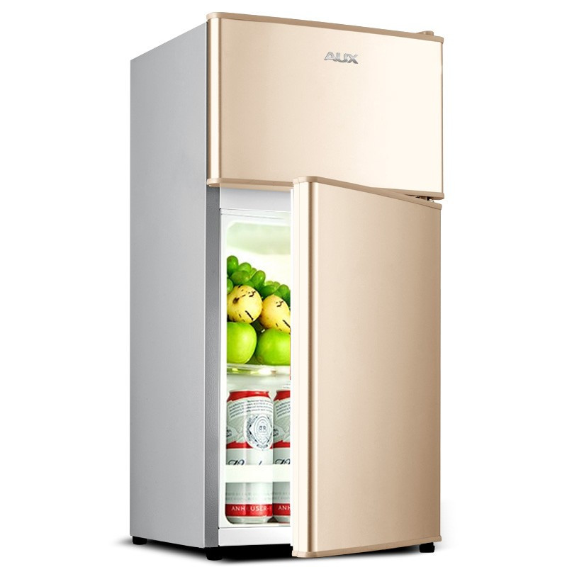 奥克斯aux家用双门迷你冰箱小型冷藏冷冻小冰箱宿舍出租房节能电冰箱