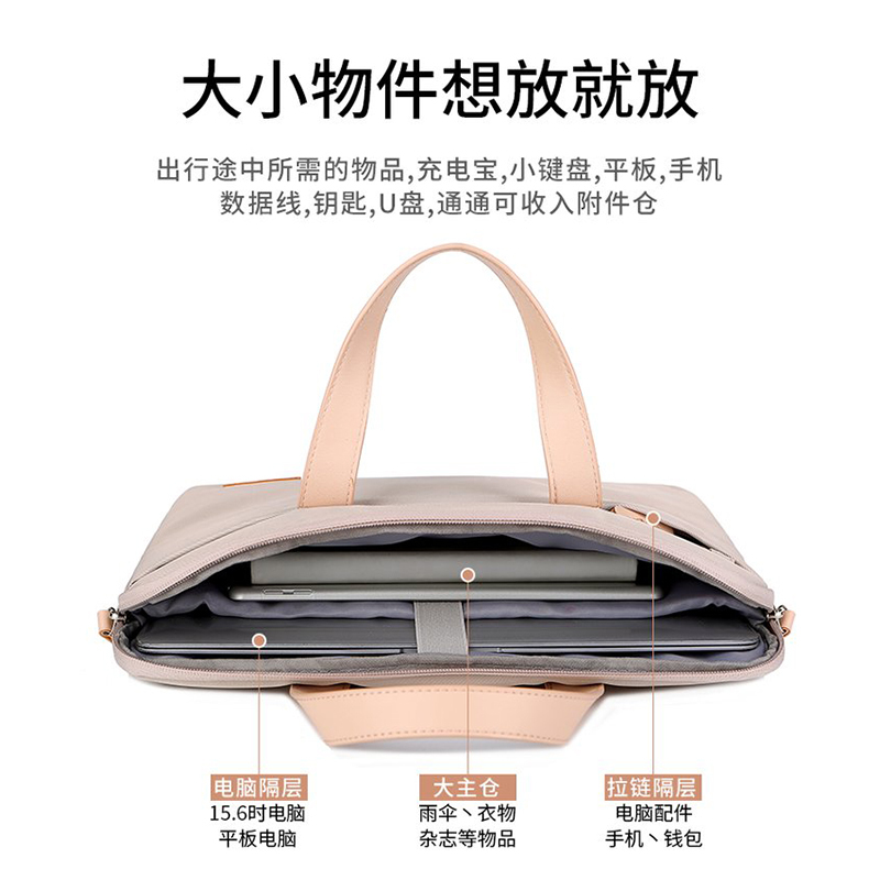 danrosen单肩斜挎手提762笔记本电脑包背包气囊减震防泼水14寸