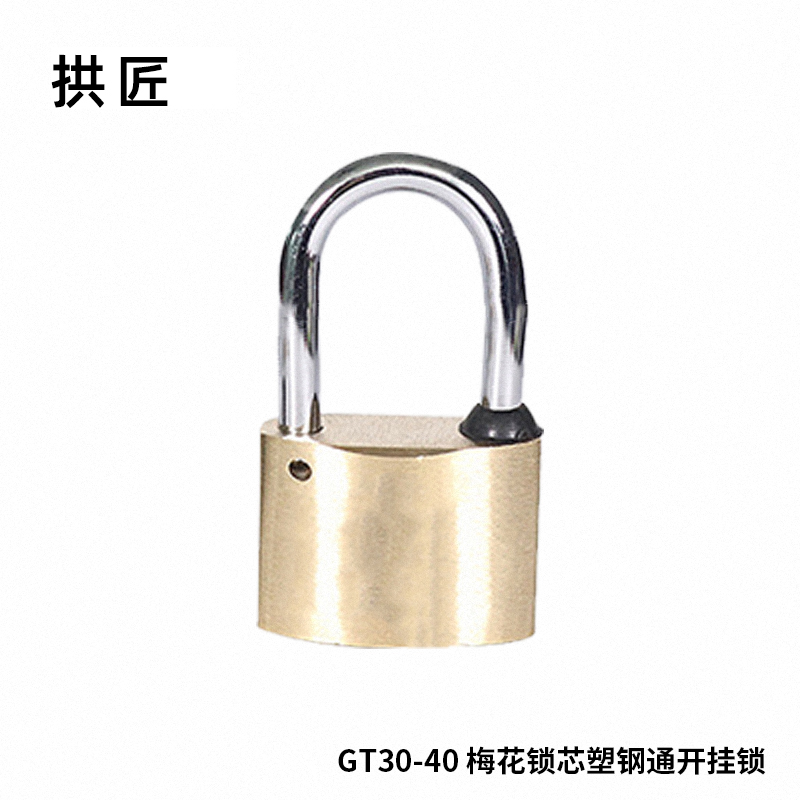拱匠 GT30-40 梅花锁芯通开铜挂锁 铜 30*26*17mm （计价单位：个） 黄色