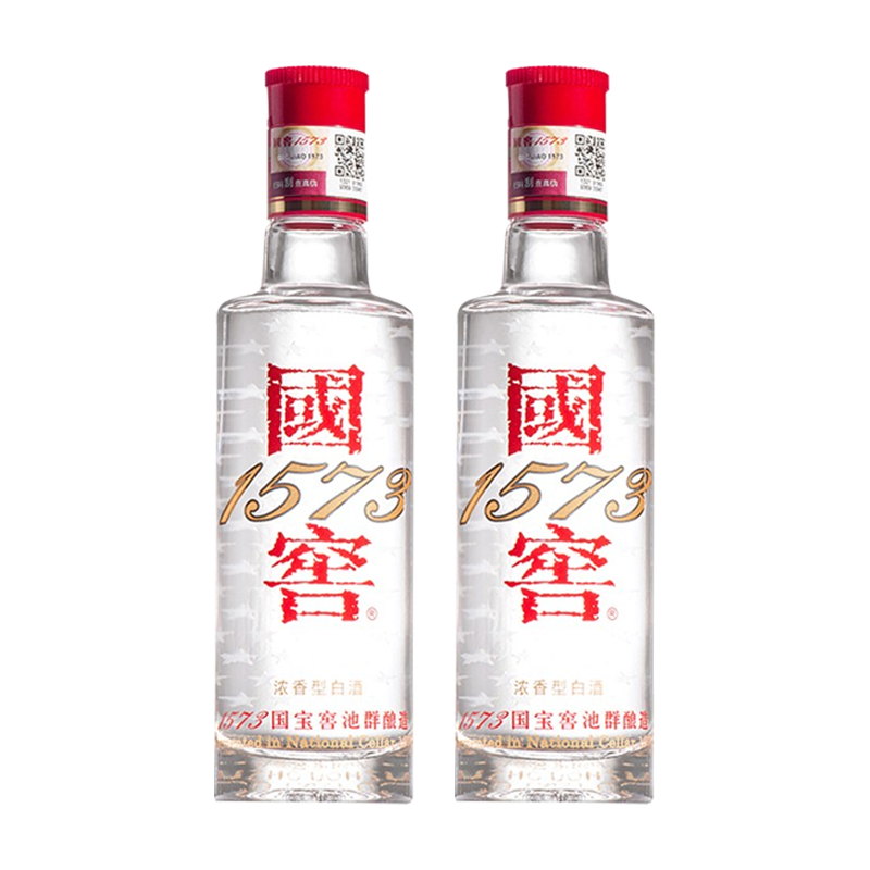 泸州老窖 52度 国窖1573小酒版 浓香型白酒 100ml*2瓶 光瓶装 自饮收藏高清大图