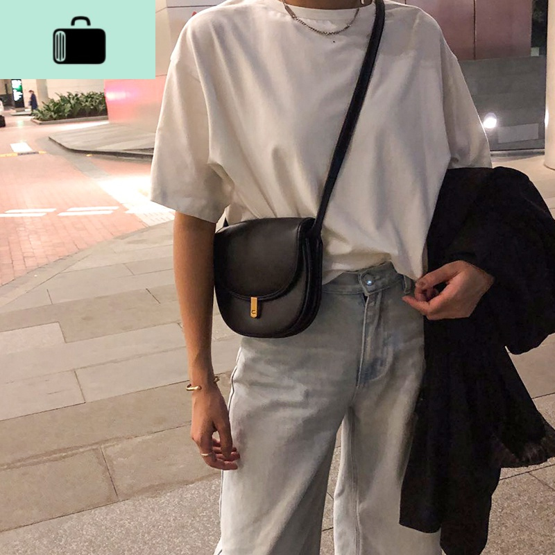 半圆复古马鞍包女2020夏新款潮时尚单肩百搭女包小众休闲斜挎小包NEW LAKE女斜挎包