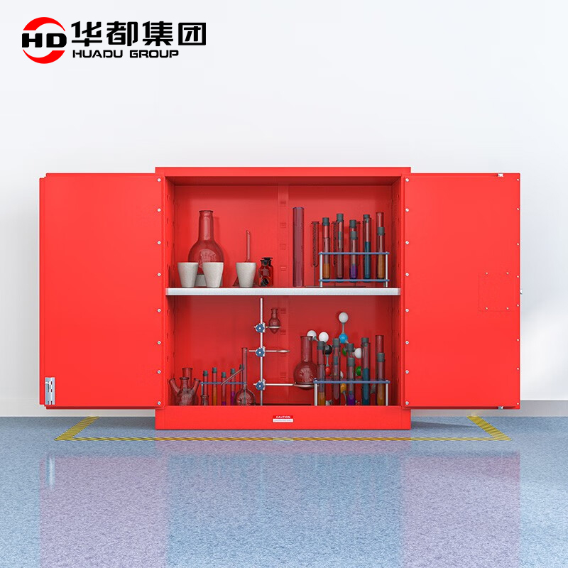 华都HDF-154R 红30加仑114L安全防爆柜华都防爆柜工业安全柜药品化学柜易燃可燃液体弱酸弱碱存储柜双锁全钢高清大图