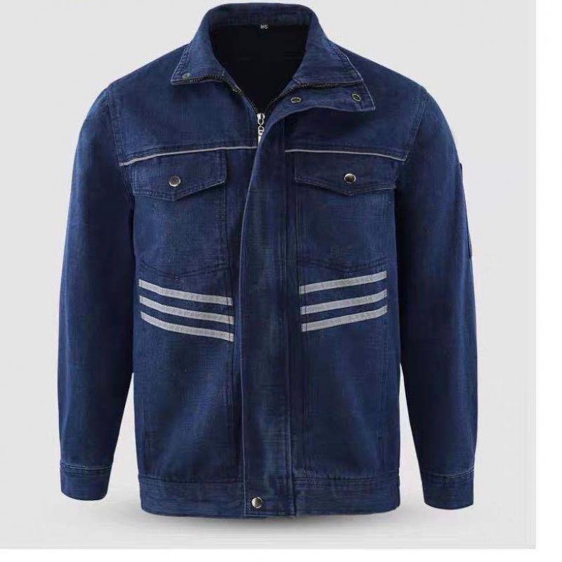 电焊工作服男加厚防烫耐磨长袖秋冬电焊工牛仔工作服裤子套装莎丞