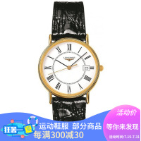 【美国】LONGINES浪琴石英手表瑰丽系列 男士女士超薄镀金表L4.819.2.11.2