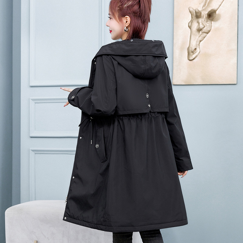 活里活面长款派克服女2023冬季新款加厚可拆卸内胆修身羽绒棉服潮高清大图