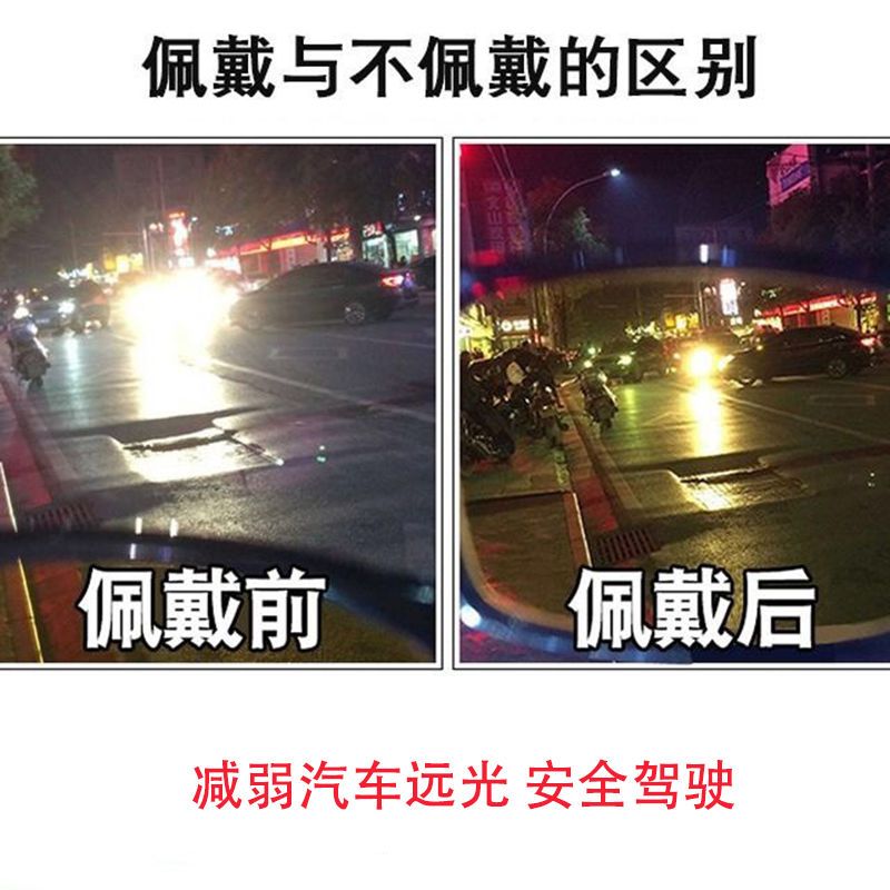 日用灰片+日用墨绿片 不偏光夹片+镜盒|偏光夜视镜夹片男女近视眼镜男女防远光灯开车驾驶墨镜变色太阳镜Z7