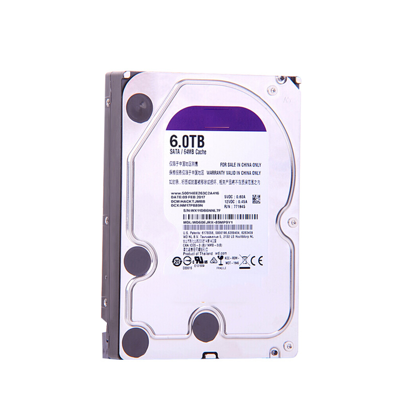监控硬盘6T硬盘WD60EJRX 紫盘 录像机监控硬盘 台式机电脑硬盘高清大图