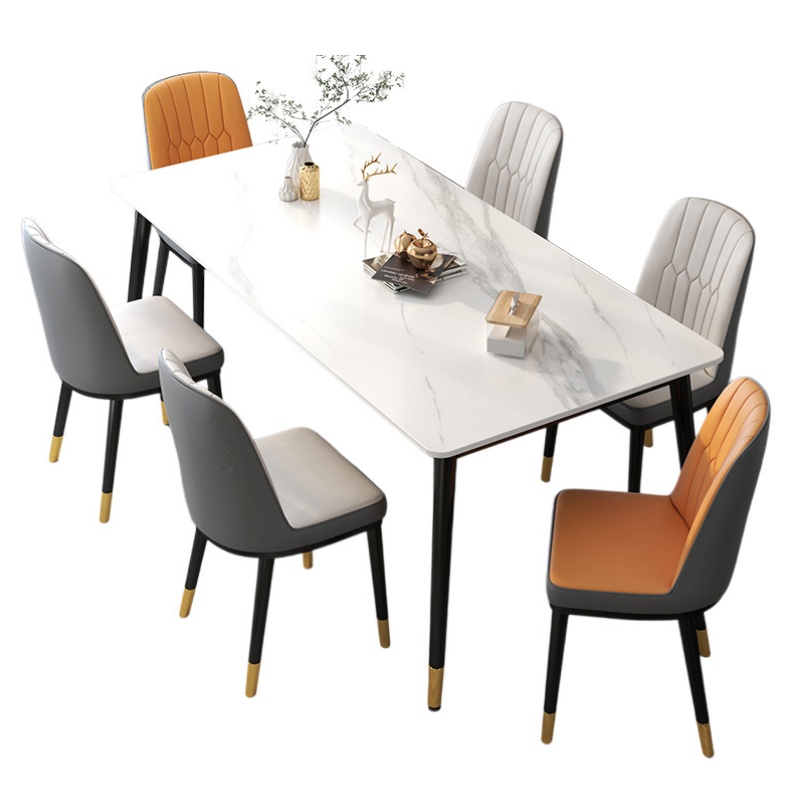 悦兴诚简约餐桌120*70*74cm+6椅套高清大图