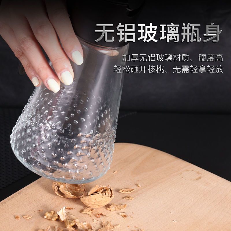 630ml绿色自动开合油壶[送杯刷] 日式玻璃油壶装油倒油防漏厨房家用自动开合大容量酱油醋油罐油瓶