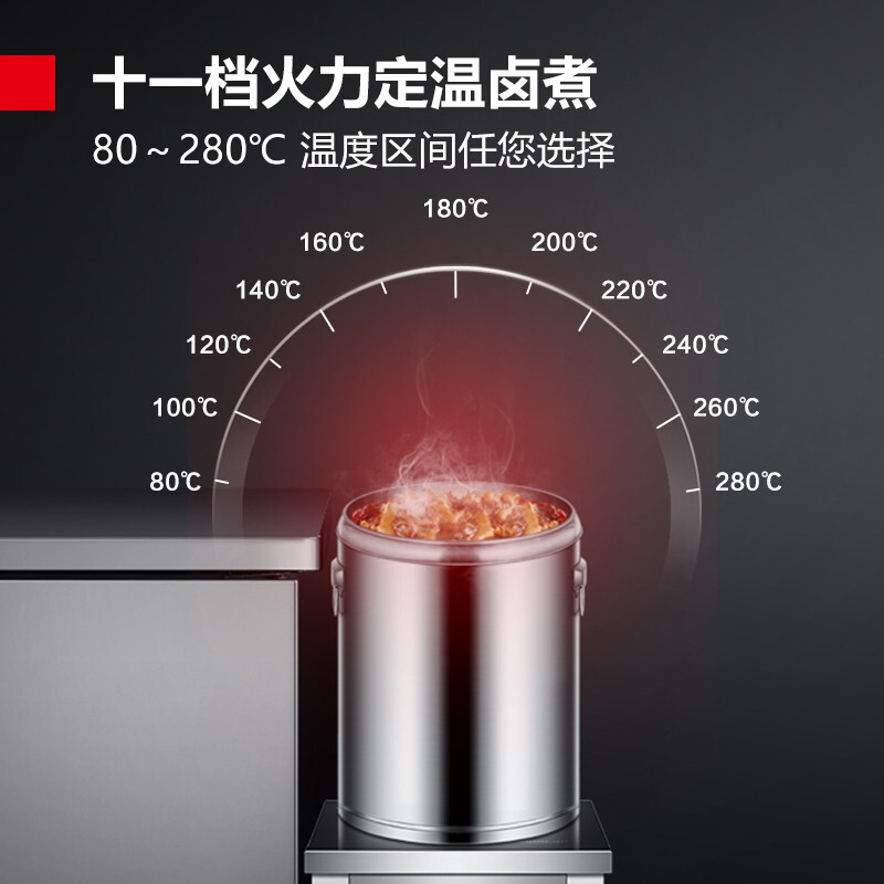 德玛仕 5000W大功率商用电磁炉卤煮平面商业电磁灶矮汤炉 立式可调支脚高度 MC-TPL05A-01(220V)高清大图