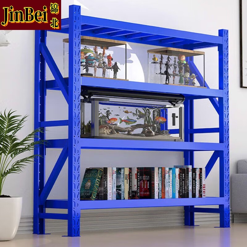 锦北货架四层仓储钢制置物架收纳展示架承重500kg 1500*500