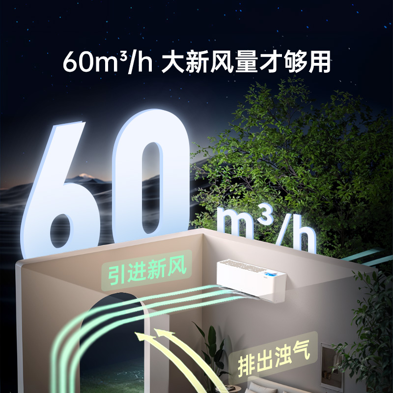 TCL 1.5匹小蓝翼Ⅱ新风节能空调挂机 60m³/h大新风量KFRd-35GW/D-SWA11Bp(B1)以旧换新高清大图