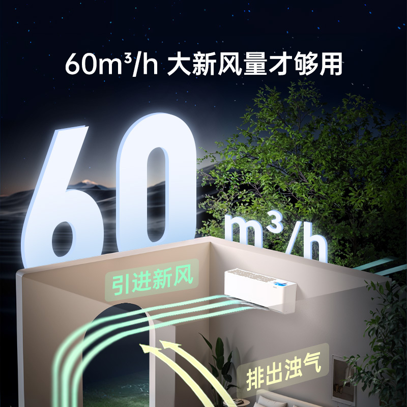 TCL 1.5匹小蓝翼Ⅱ新风节能空调挂机 60m³/h大新风量KFRd-35GW/D-SWA11Bp(B1)以旧换新