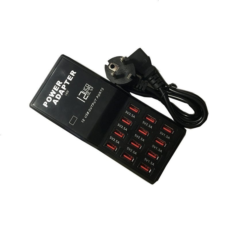 智能多USB充电器排插 5V12通用快充头10/12充电器智能插座