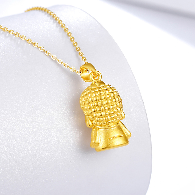 周六福zhouliufu3d硬金黄金吊坠足金宝宝佛吊坠项坠挂件定价婴儿