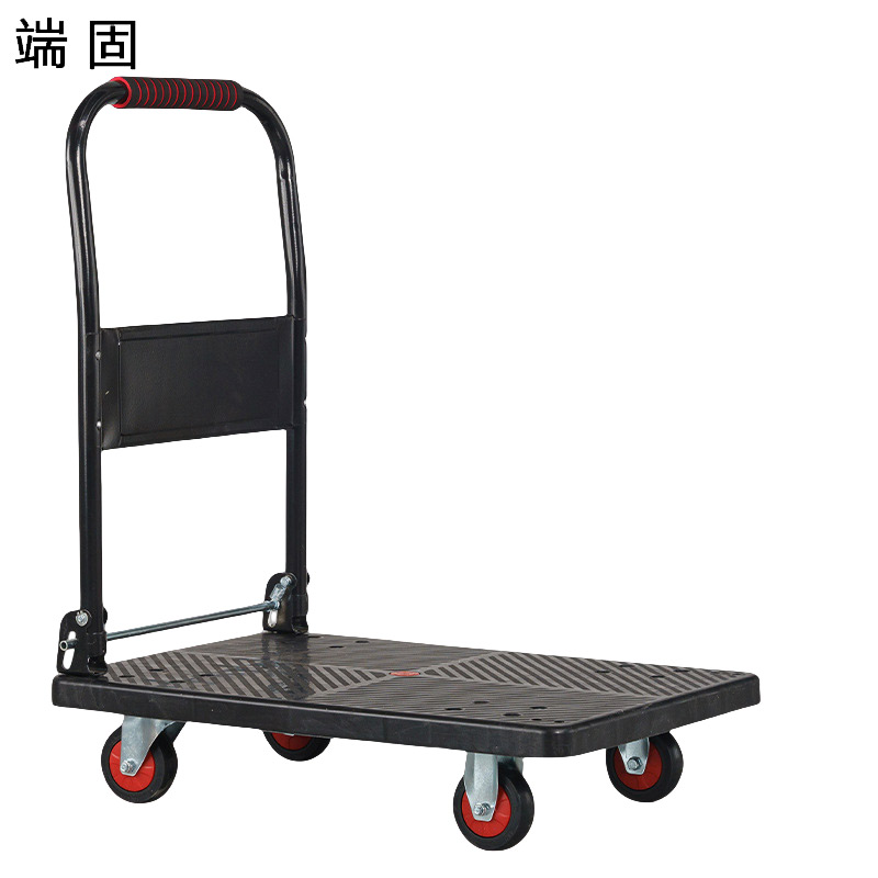 端固 万向轮平板车手推车 72*48cm 静音TPR轮承重400斤 SE-72/个高清大图