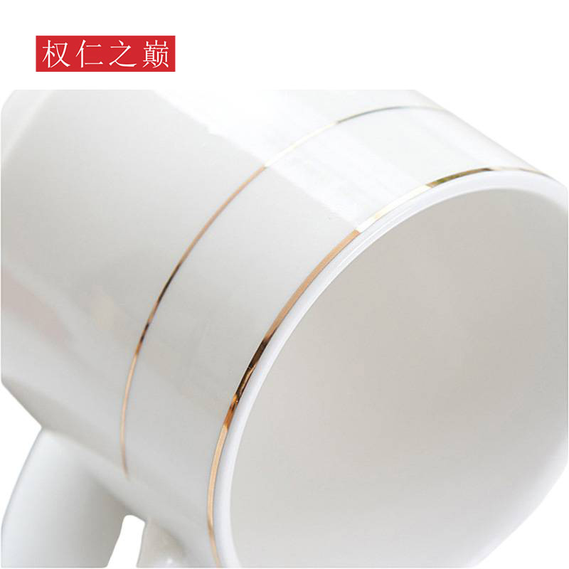 权仁之巅 陶瓷描金办公杯 400ML 个高清大图