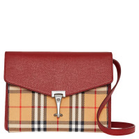 [直营]博柏利(BURBERRY)女士Vintage格纹拼皮单肩包斜挎包 女包