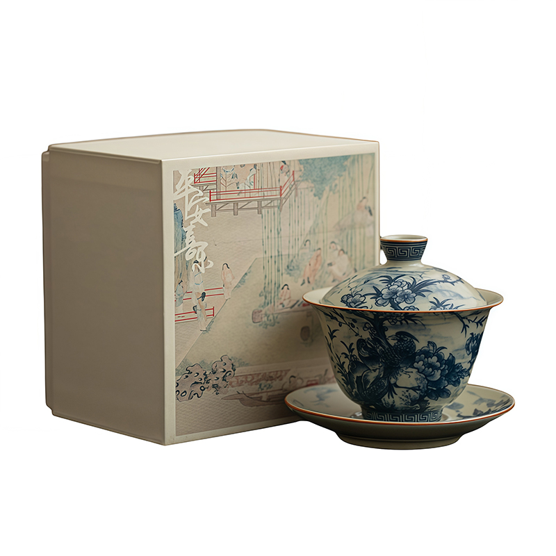 卫未来 茶具陶瓷盖碗 150ML 套高清大图