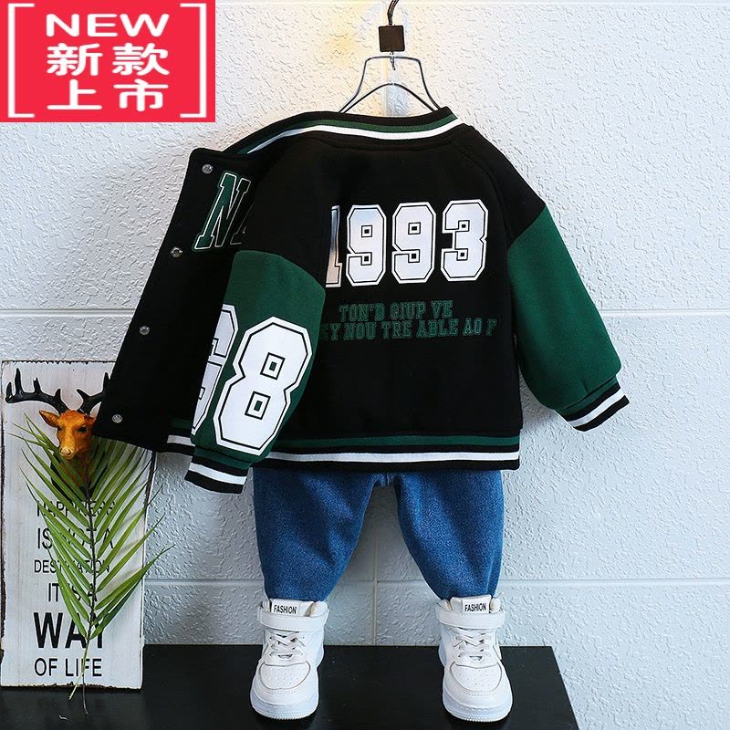 可莉允童装男童外套2022冬装新款洋气棉衣夹克儿童加棉加厚冬季棉服潮款图片