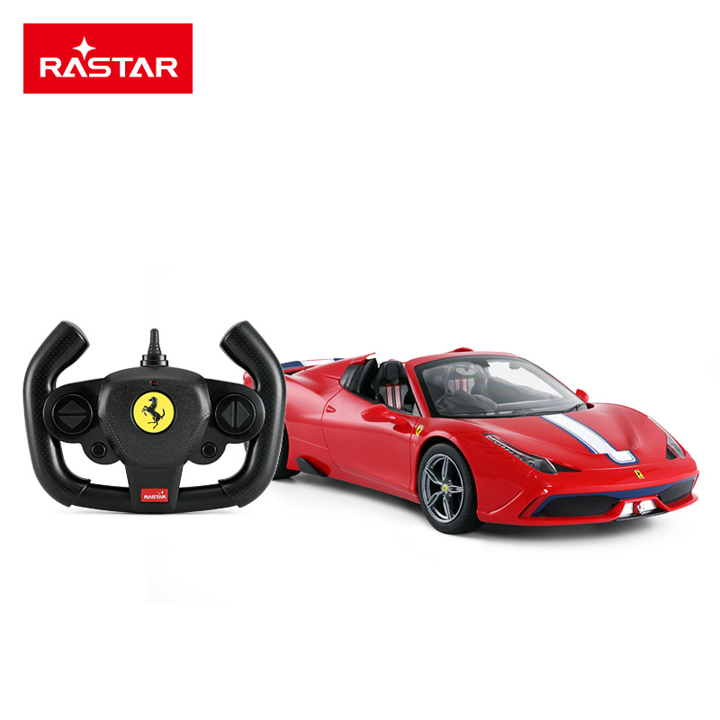 星辉(Rastar)1:14法拉利458遥控敞篷汽车 USB充电遥控车赛车74560红色