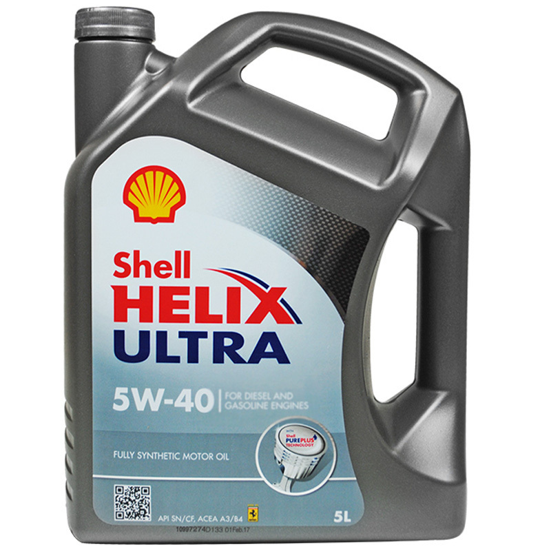 [全合成机油]壳牌(Shell) 超凡灰喜力Helix Ultra 5W-40 灰壳A3/B4 SN 5L 欧洲原装进口