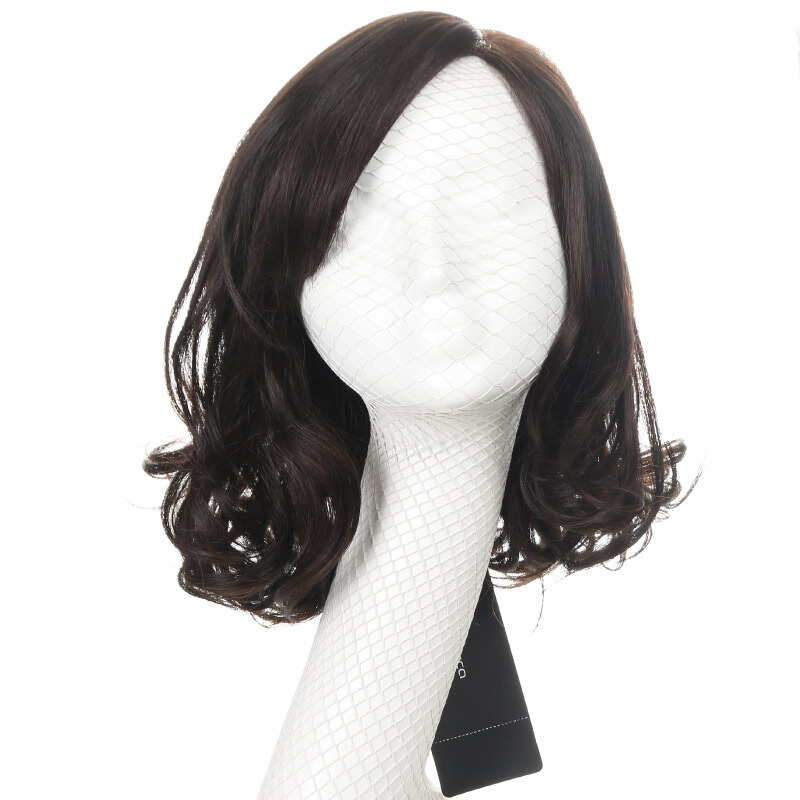 瑞贝卡rebecca假发女士时尚商务波波头中分刘海波浪短卷发逼真整顶