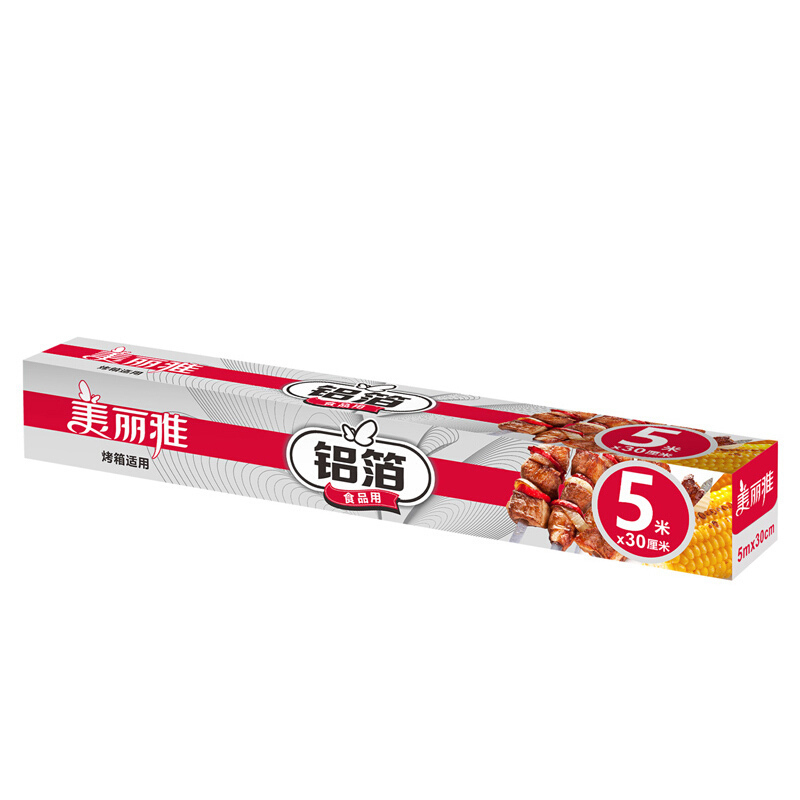 美丽雅 3533 食品用铝箔纸 5m*30cm 2个装 BM