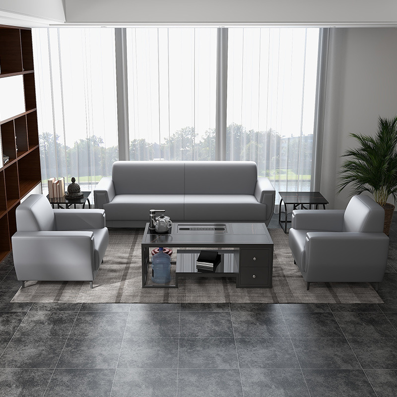 办公沙发茶几组合商务接待室会客三人单人小型简约办公室沙发1人位