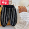 可莉允文艺范~韩版儿童双层加绒保暖灯笼裤冬装男童撞色竖条纹哈伦裤潮保暖裤